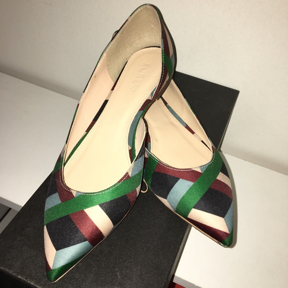 BNIB J.Crew Geometric Print Point Toe Dorsay Flats